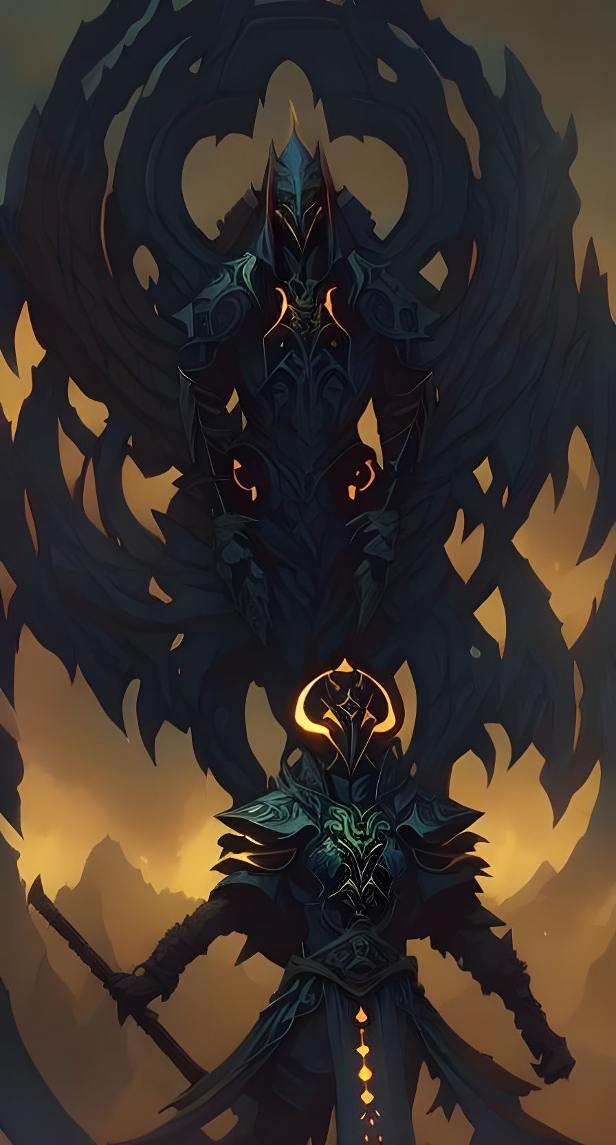 Interdimensional Elf Crow Hunter in Dark Fantasy Style