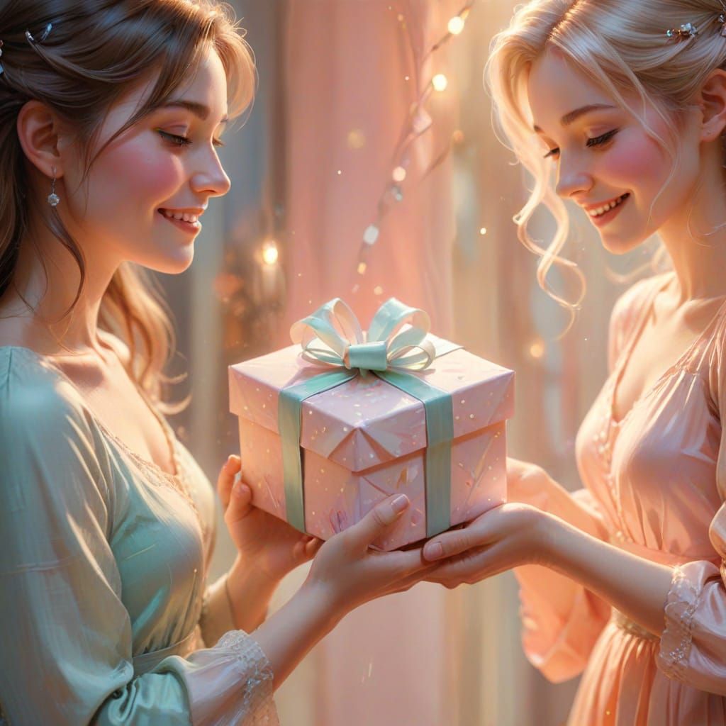 Ethereal Concept Art: Gift Giving with Soft Focus