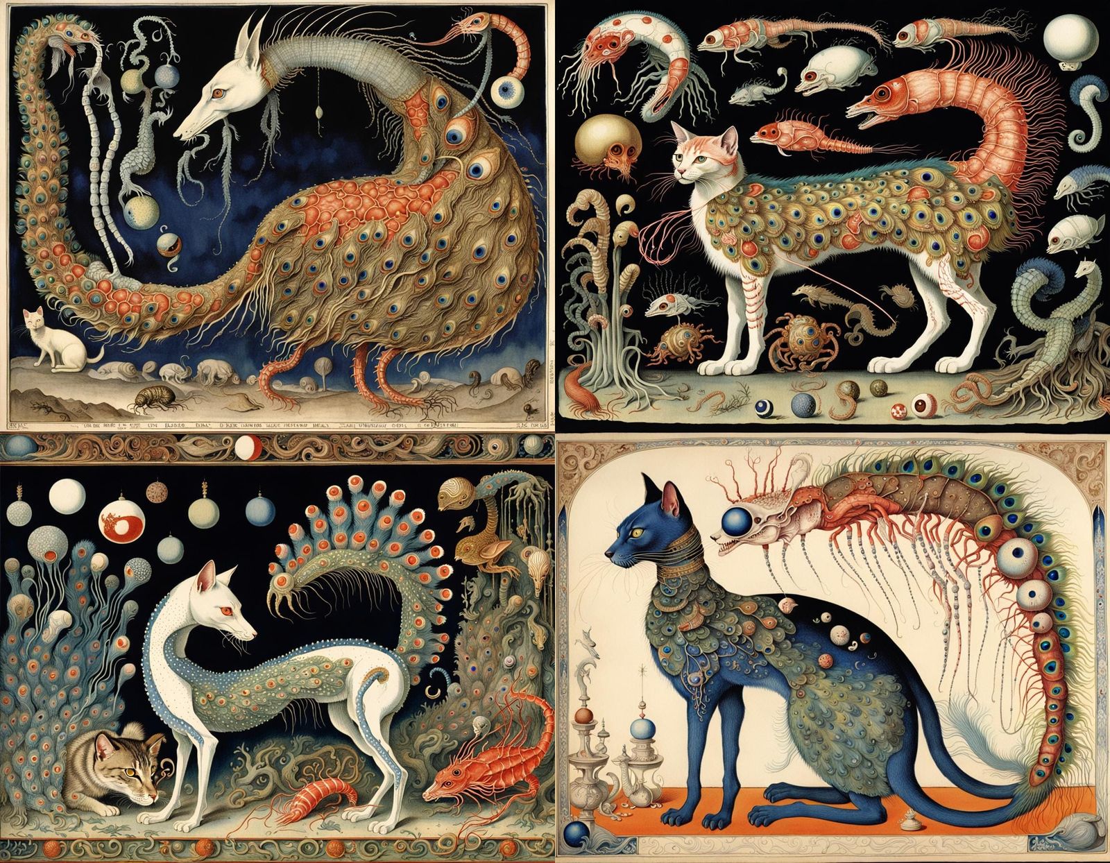 Surreal Entangled Creatures Inspired by Golden Age Illustrat...