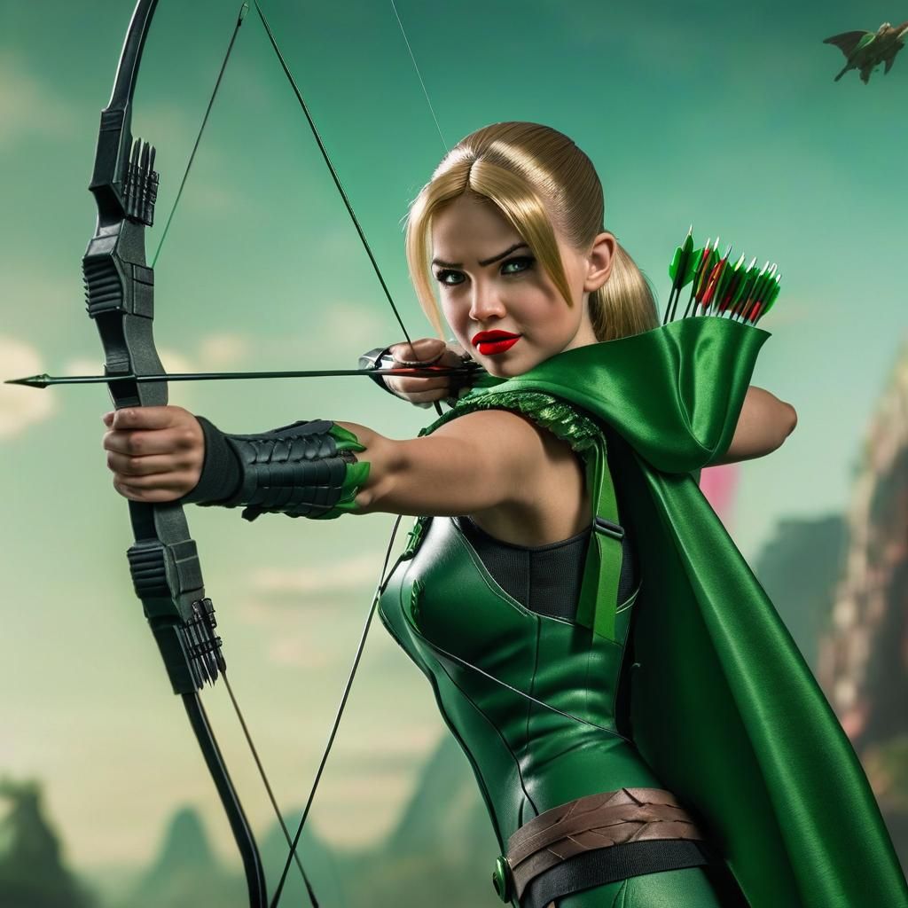 Barbie as Green Arrow: Cinematic Action Hero