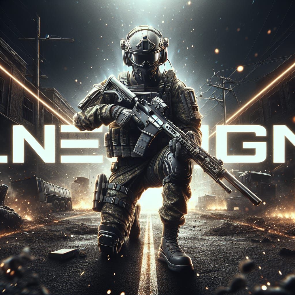 Special Forces Soldier in Nighttime Urban Combat