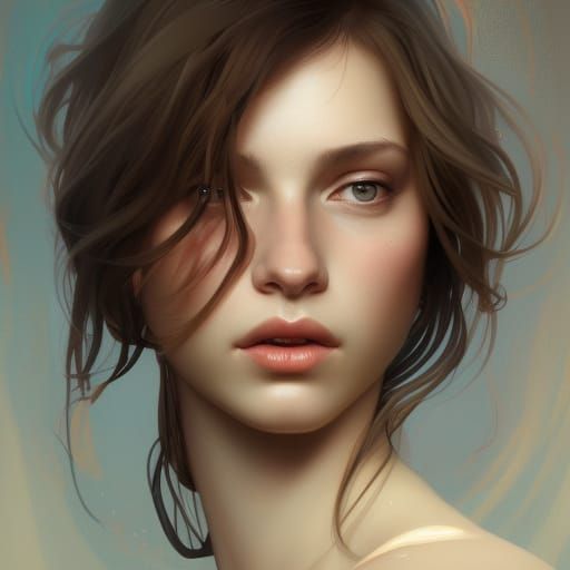 Detailed Portrait of a Young Woman, Hyperdetailed Concept Ar...
