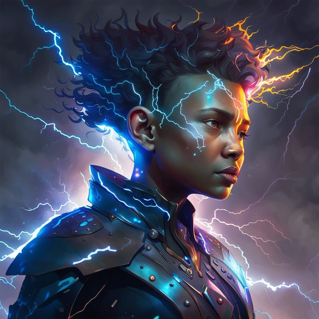 Electric Baby Portrait in Hyperdetailed Style