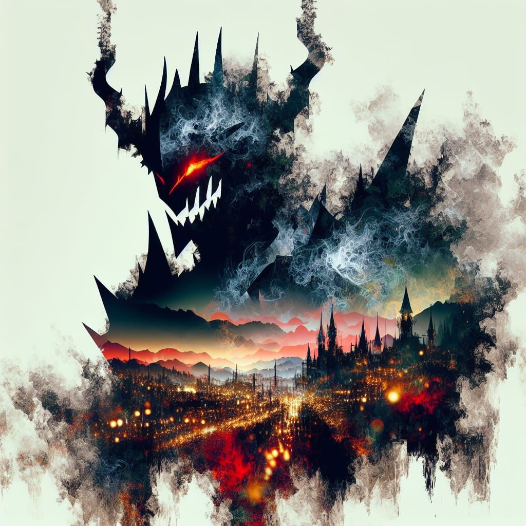 Knightmare: Manhwa-Inspired Double Exposure Art