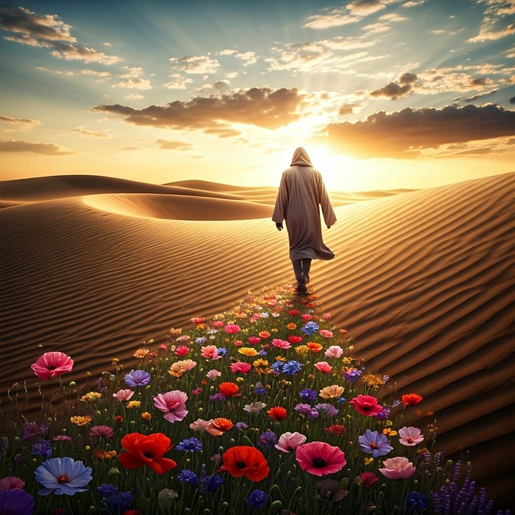 Magical Desert Wanderer Brings Life in Bloom