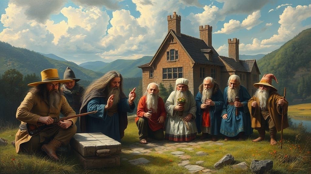 Retro Game Characters' Gospel as Oil Painting