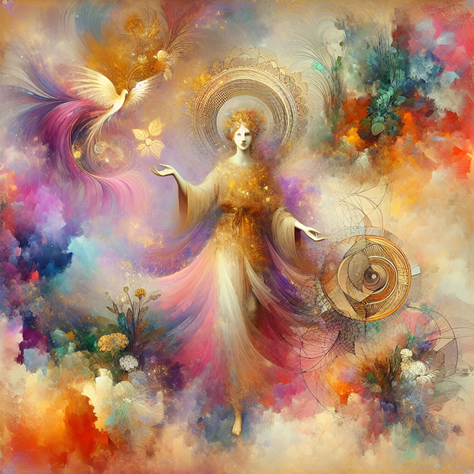 The beautiful goddess Lakshmi brings good fortune in both the spiritual and material realms. She has perfect hands and f...