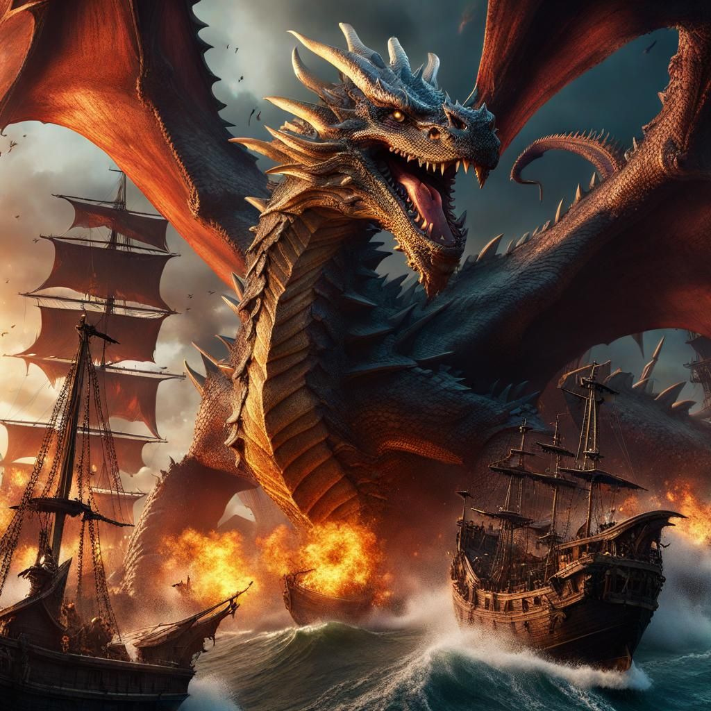 Epic Dragon Attack on Pirate Fleet