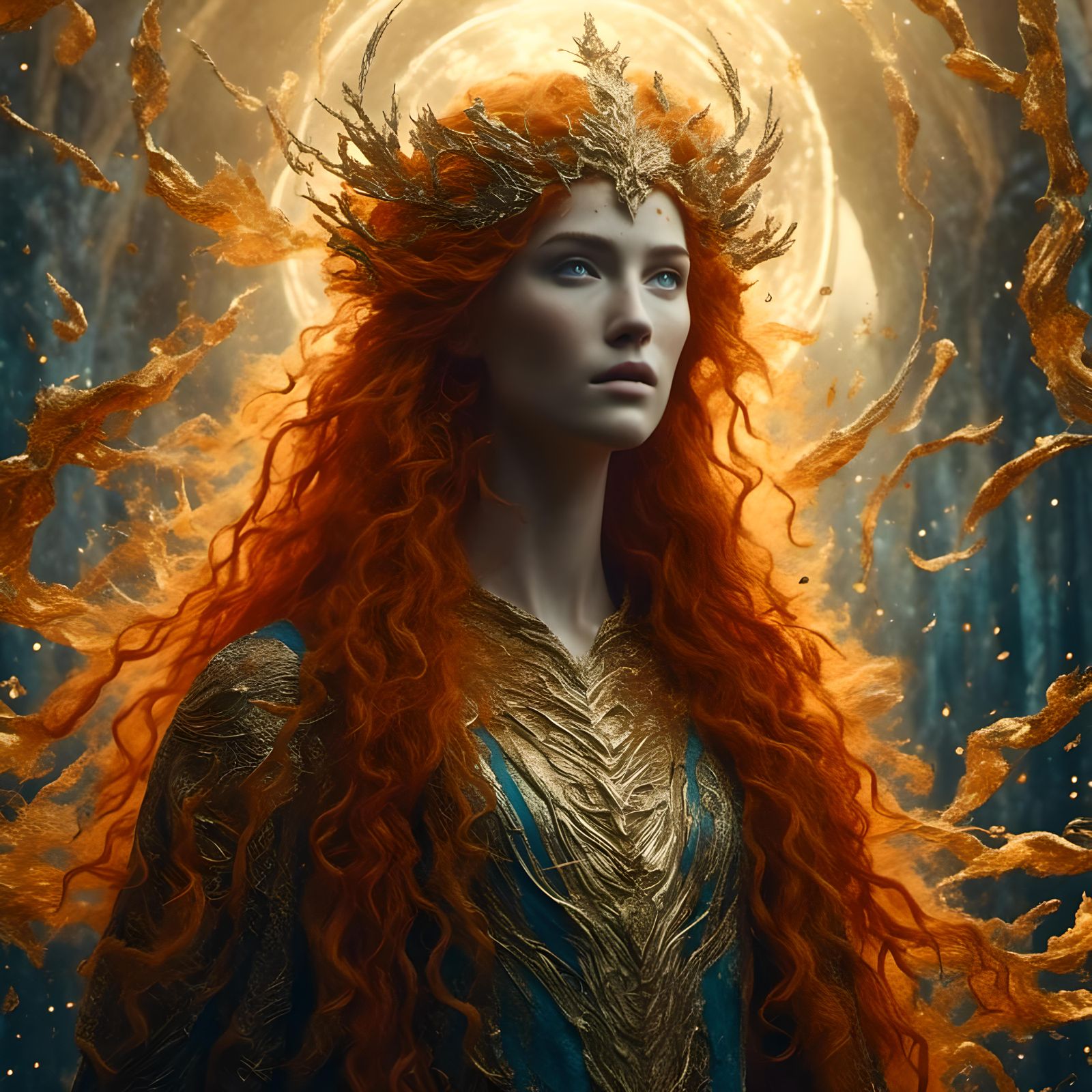 Freckled Woman with Long Hair: Cinematic Portrait