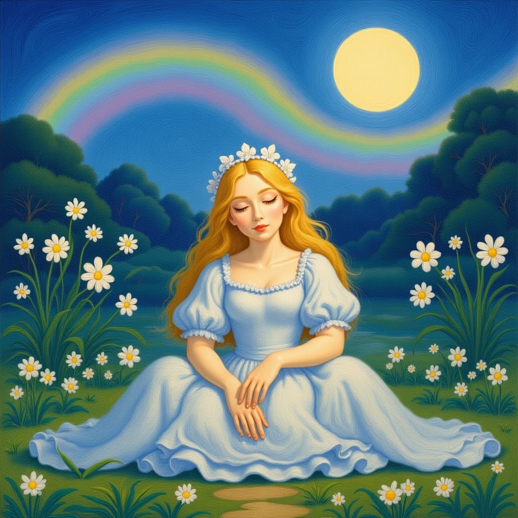 Dreamy Garden Scene in Impressionist Style