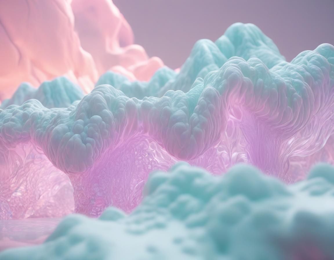 Surreal Pastel Energy Flows in Macrophotography Style