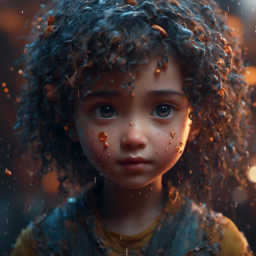 Weathered Face with Tear: Detailed Matte Painting