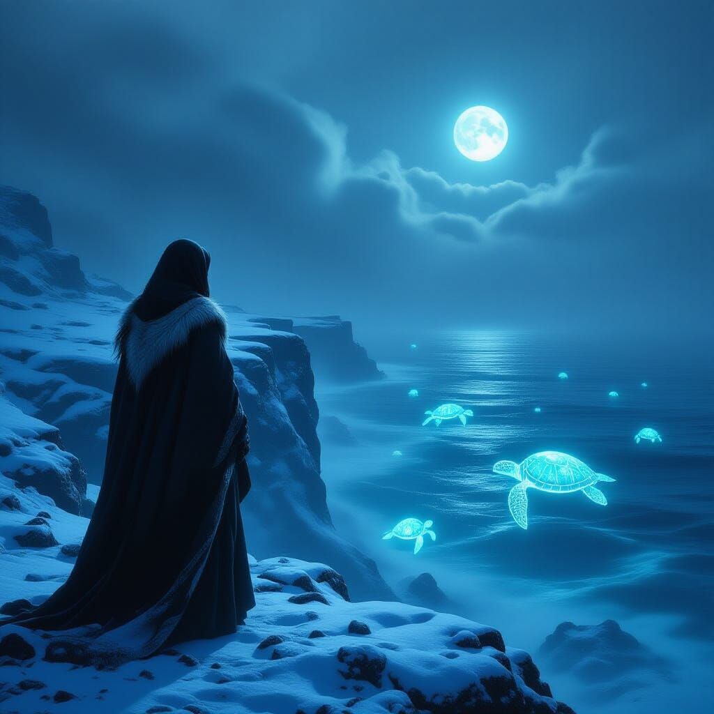 Elder Sister's Lonely Watch Over Phosphorescent Ocean