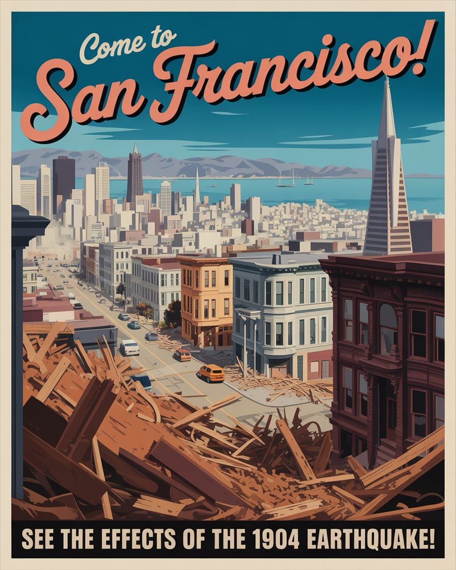 A 1960’s style Travel Poster advertising the 1904 San Franci...