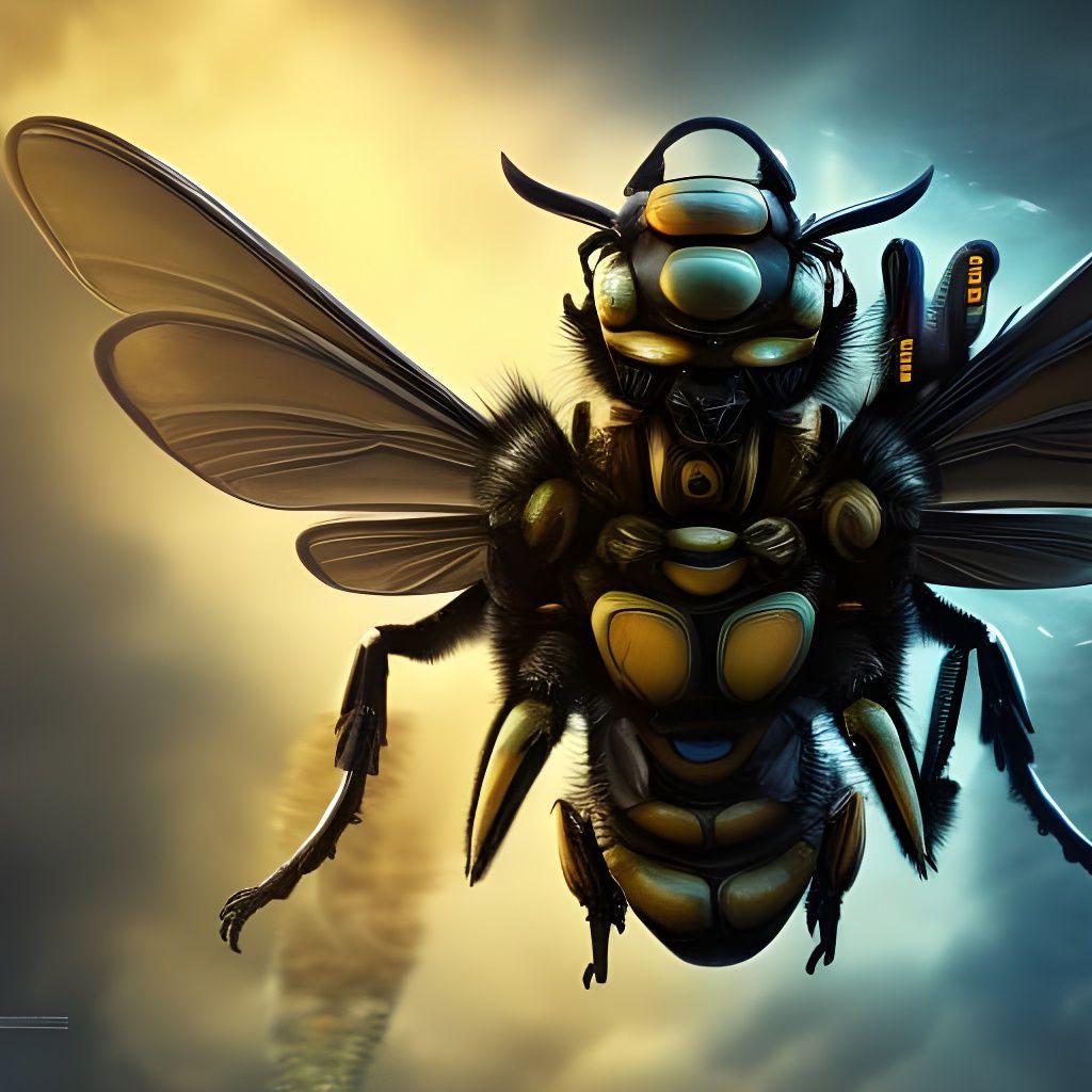Demonic Bumblebee in Epic Digital Painting