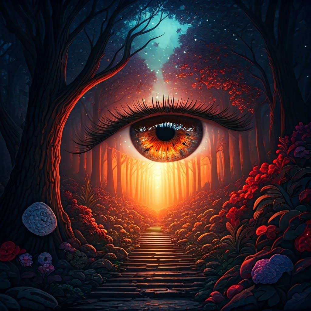 Sparkling Sunset Over Enchanted Natural Landscape