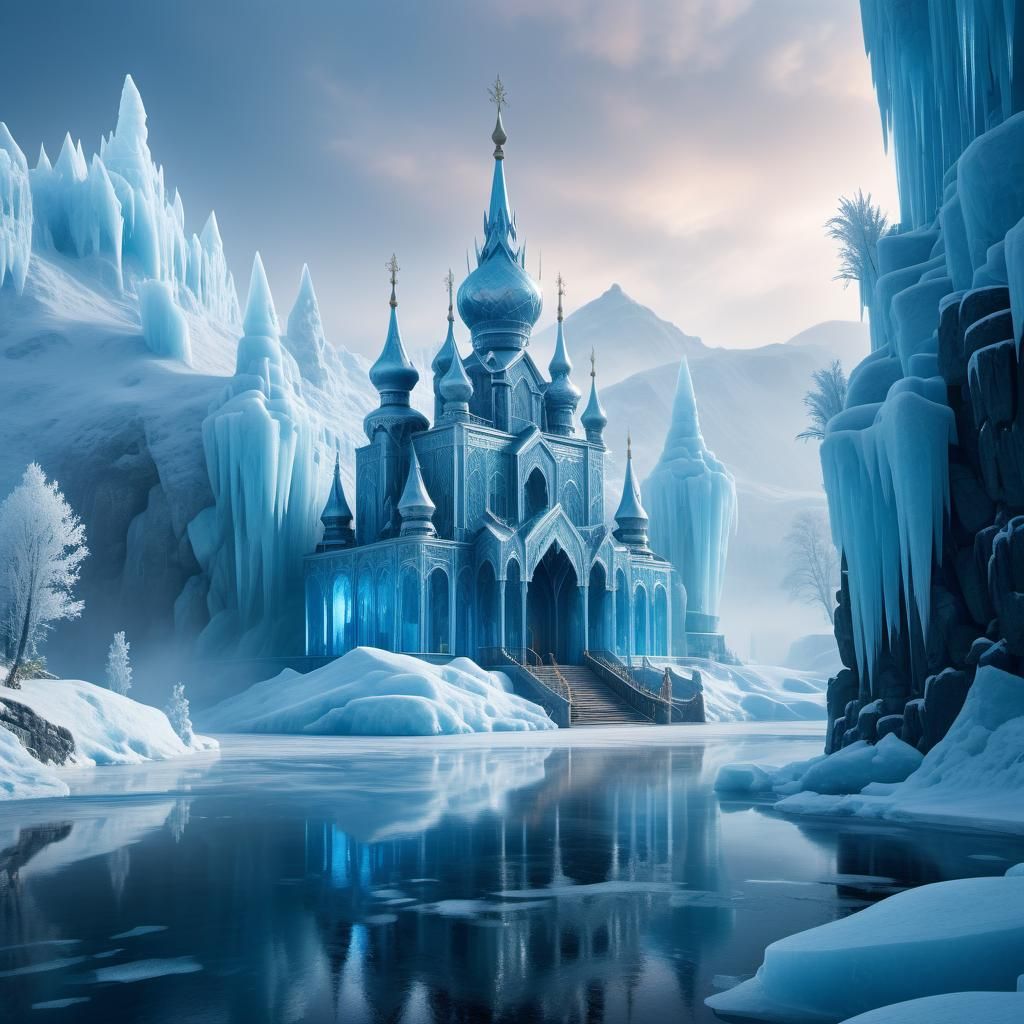 Siberian Ice Palace: Detailed Matte Painting