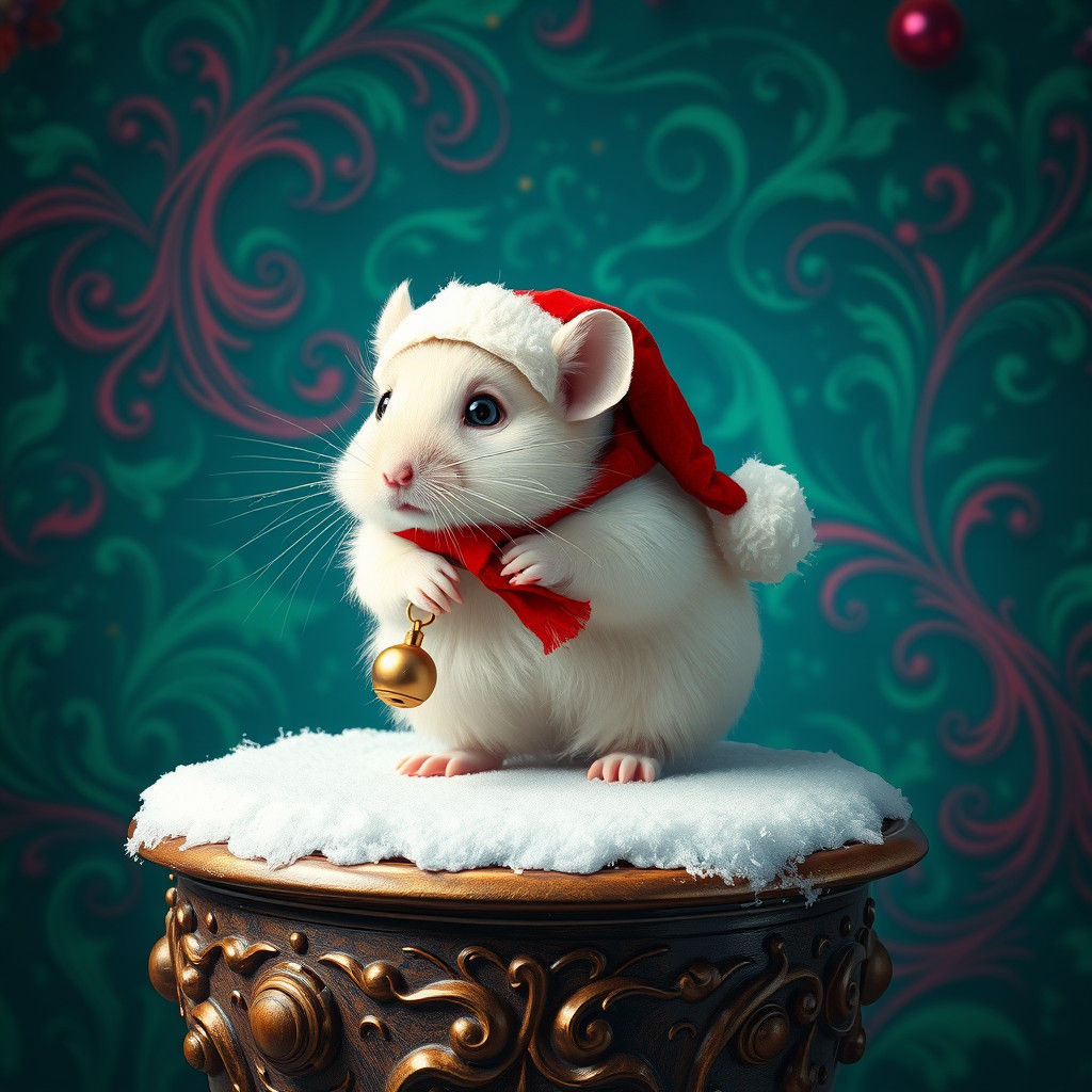 Hamster Claus in Fantasy Concept Art Style