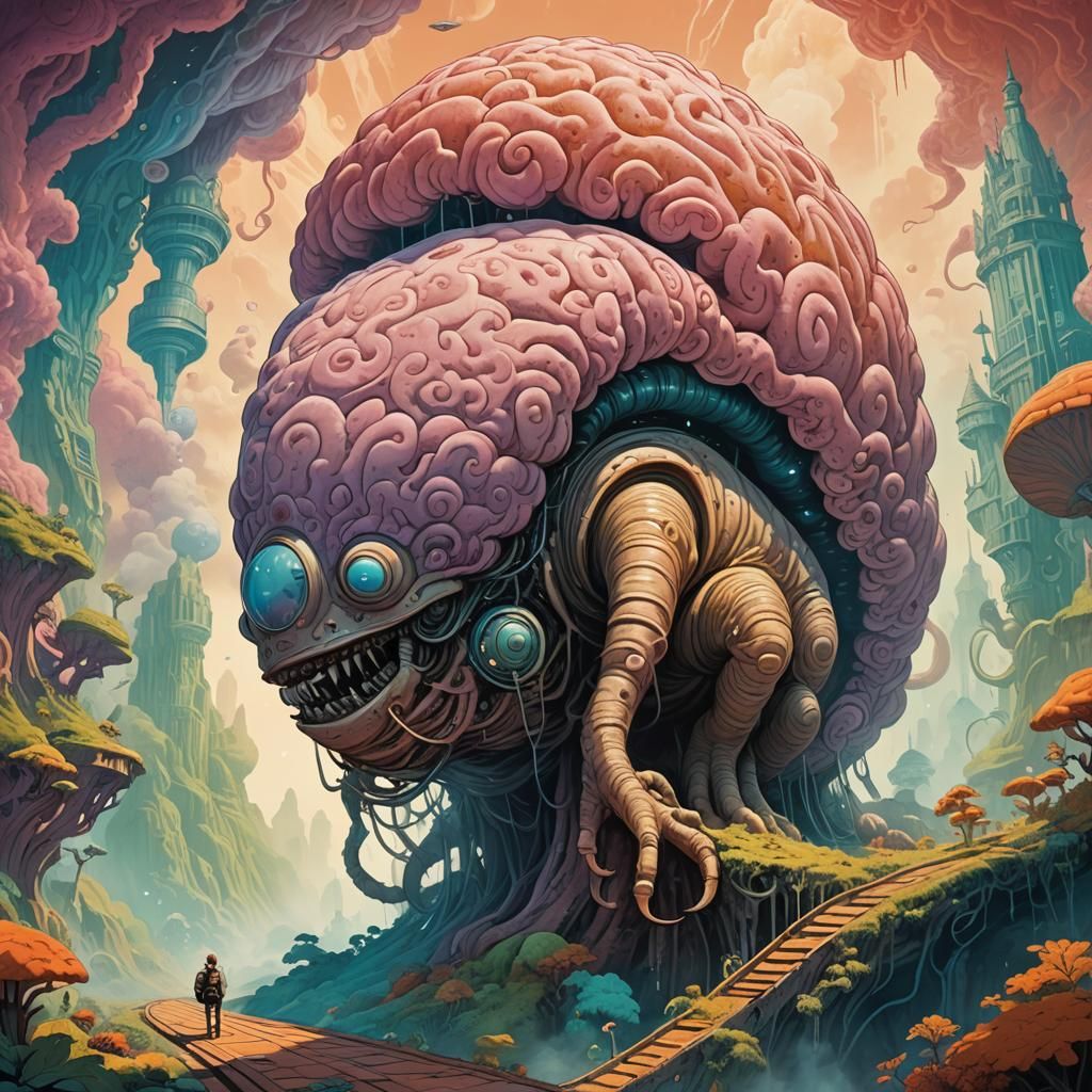 Brainhead Rides Slug in Retro Sci-Fi Slumberland