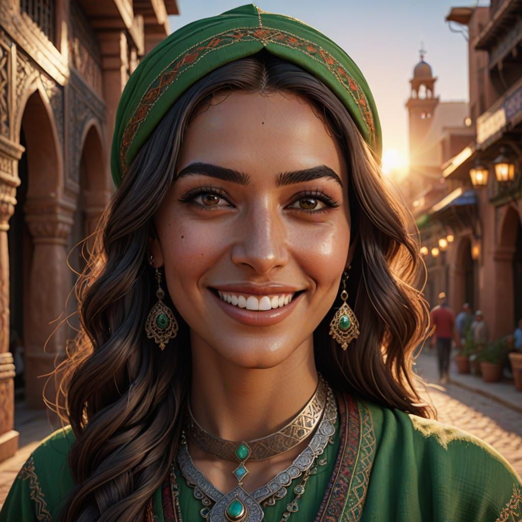 close-up portrait of a pretty young Moroccan woman