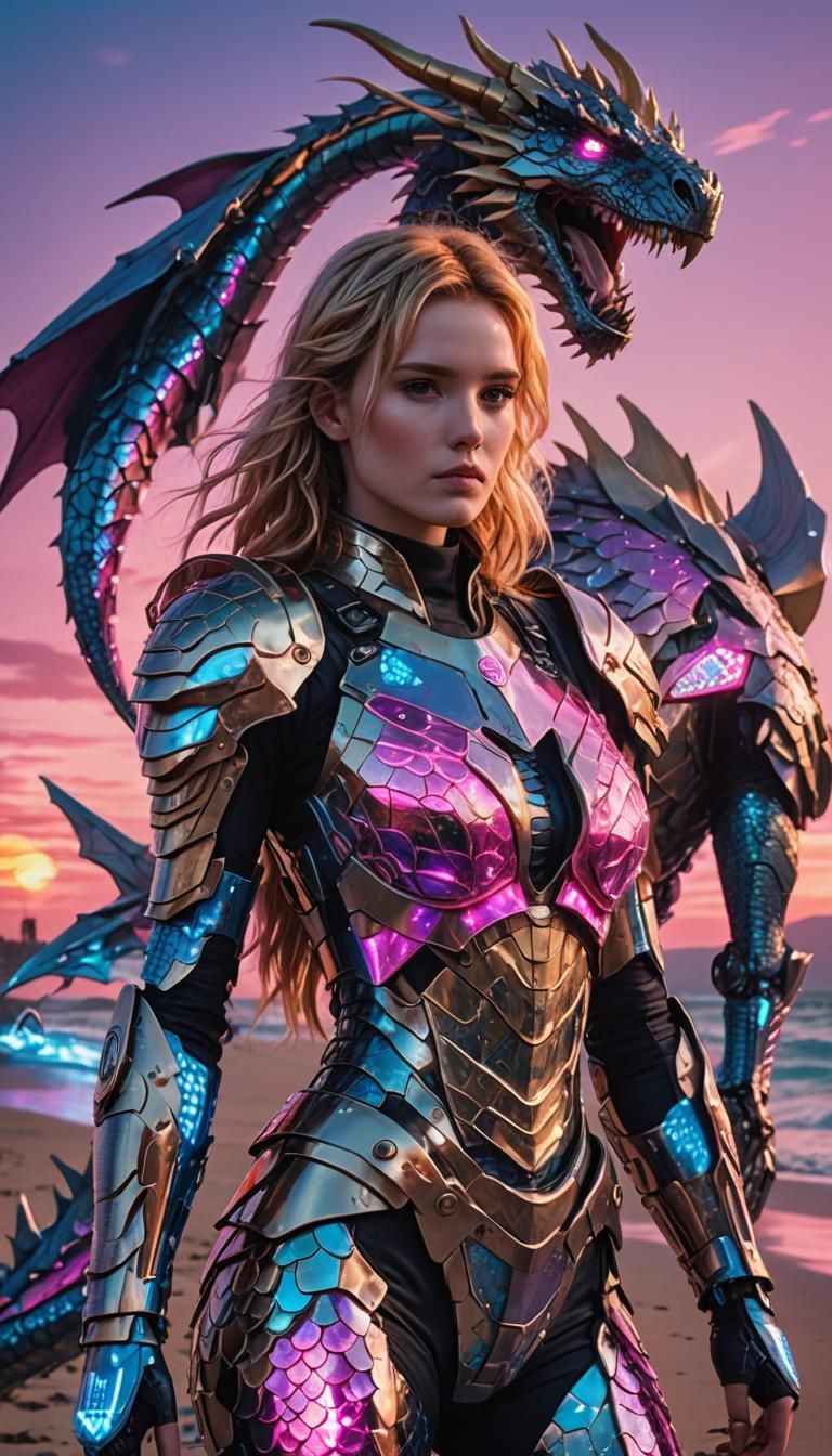 Bella Thorne with blonde hair at the beach as furturistic dr...