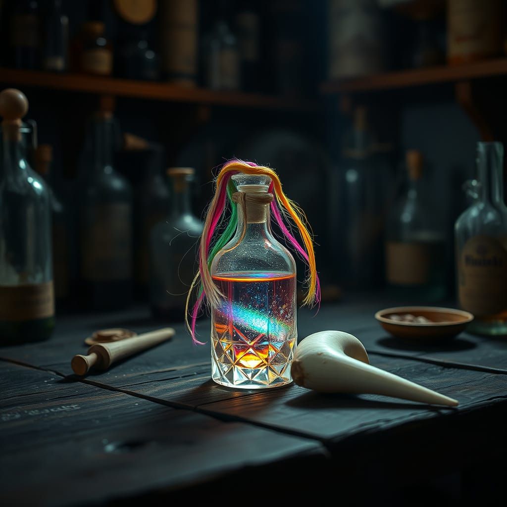 Mystical Apothecary Laboratory with Rainbow Liquid