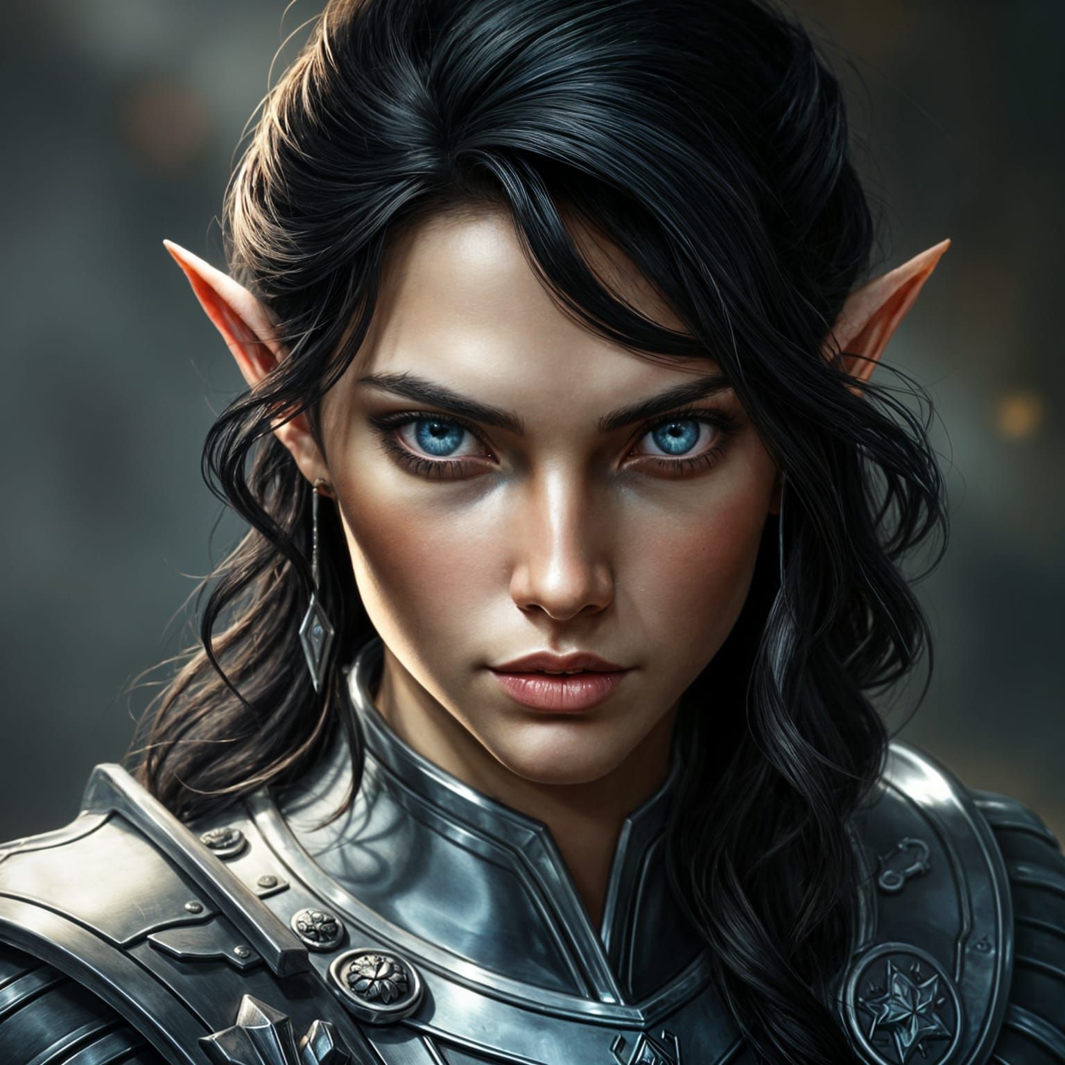 Stunning Elf Portrait in Silver Armor