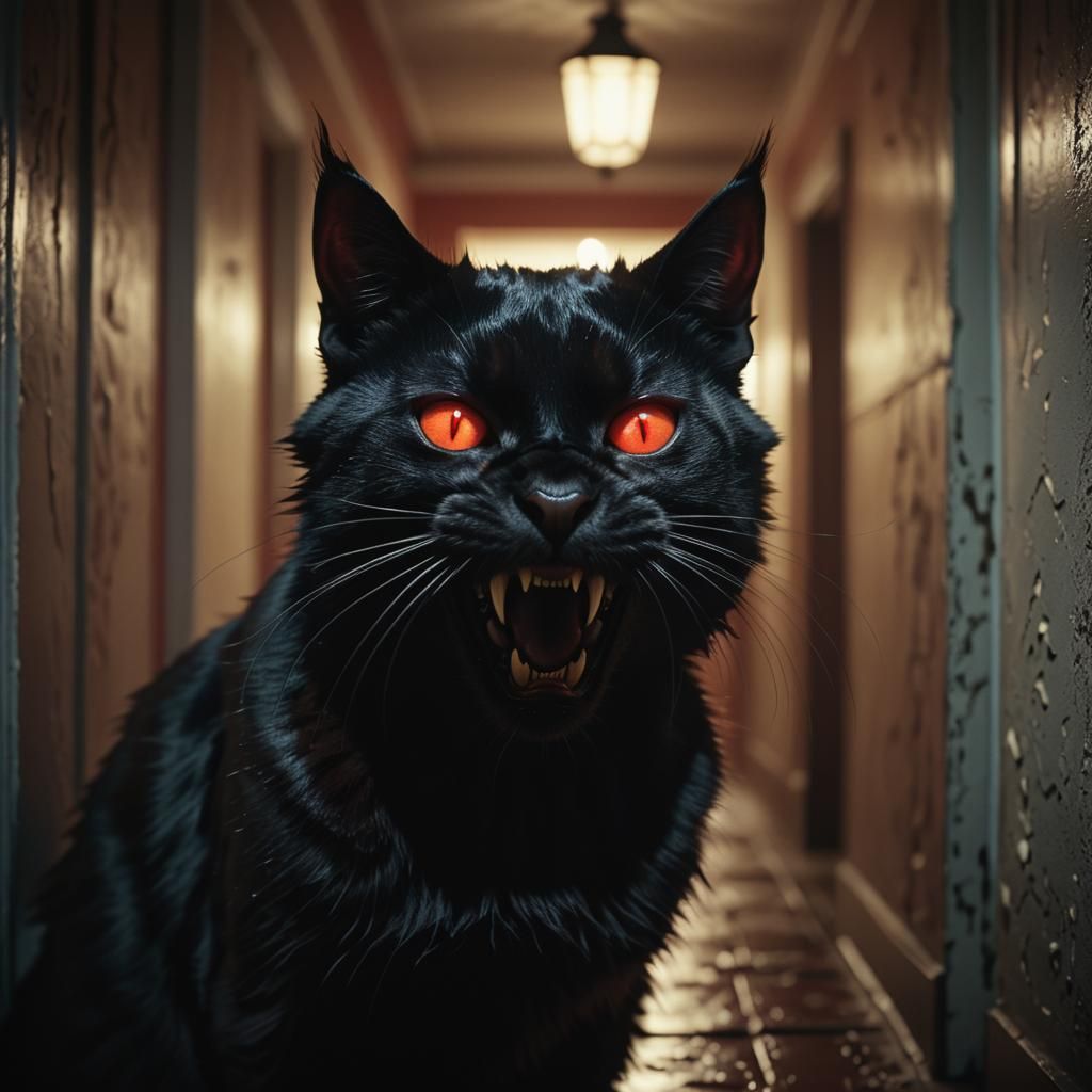 Scary Black Cat