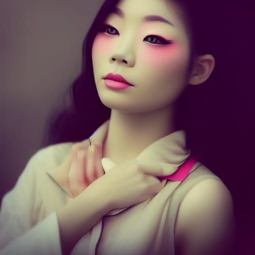 Radiant Asian Gothic Queen in Divine Sunlight