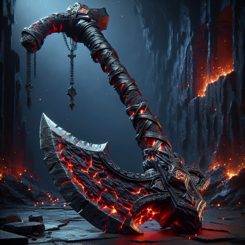 Cursed Obsidian Greataxe in Ashen Ruins of Valthor