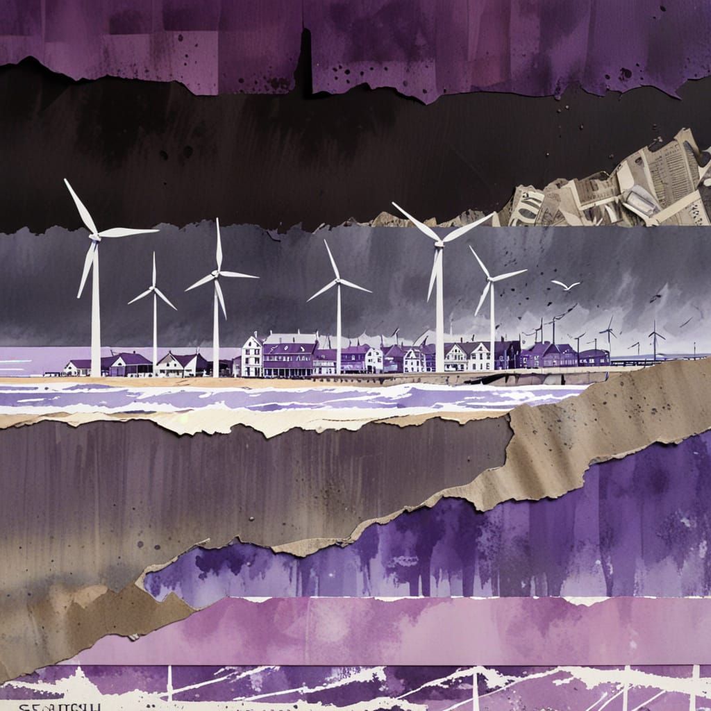 Lilac Watercolor: Great Yarmouth Pier Scene