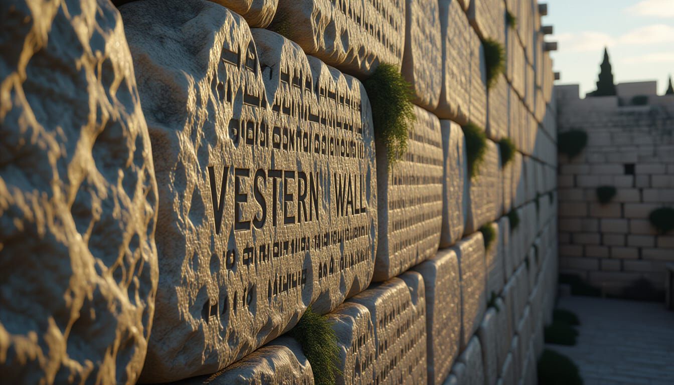 Western Wall Stones in Matte Painting Style