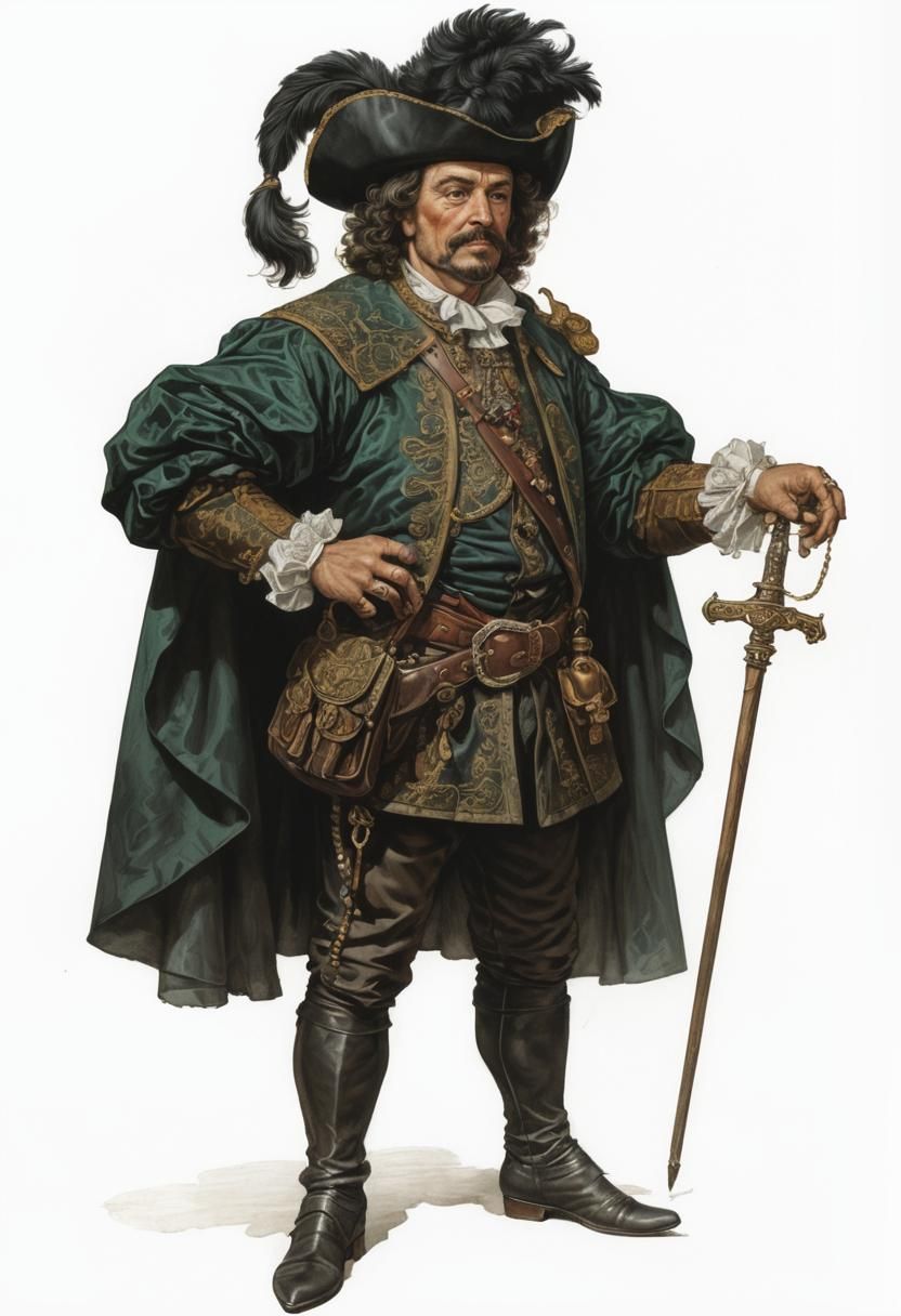 Wealthy French Merchant in Cinematic Fantasy Style