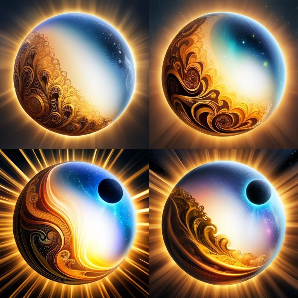 Glowing Magical Orb with Golden Patterns