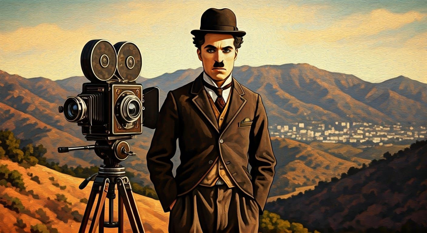 Charlie Chaplin Portrait in Golden Ratio Style