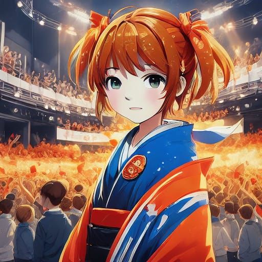 Anime Girl Portrait in Vibrant Digital Art Style