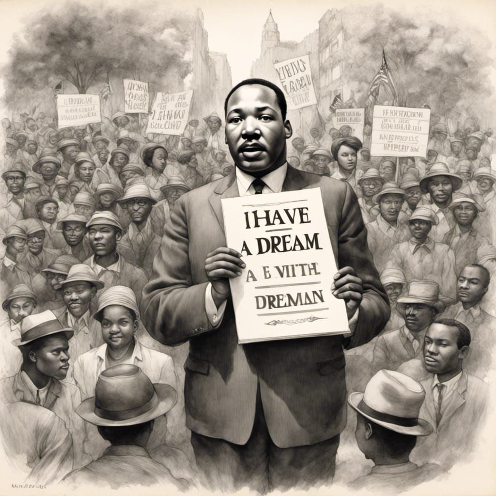 Martin Luther King Jr. Sketch with Dream Sign