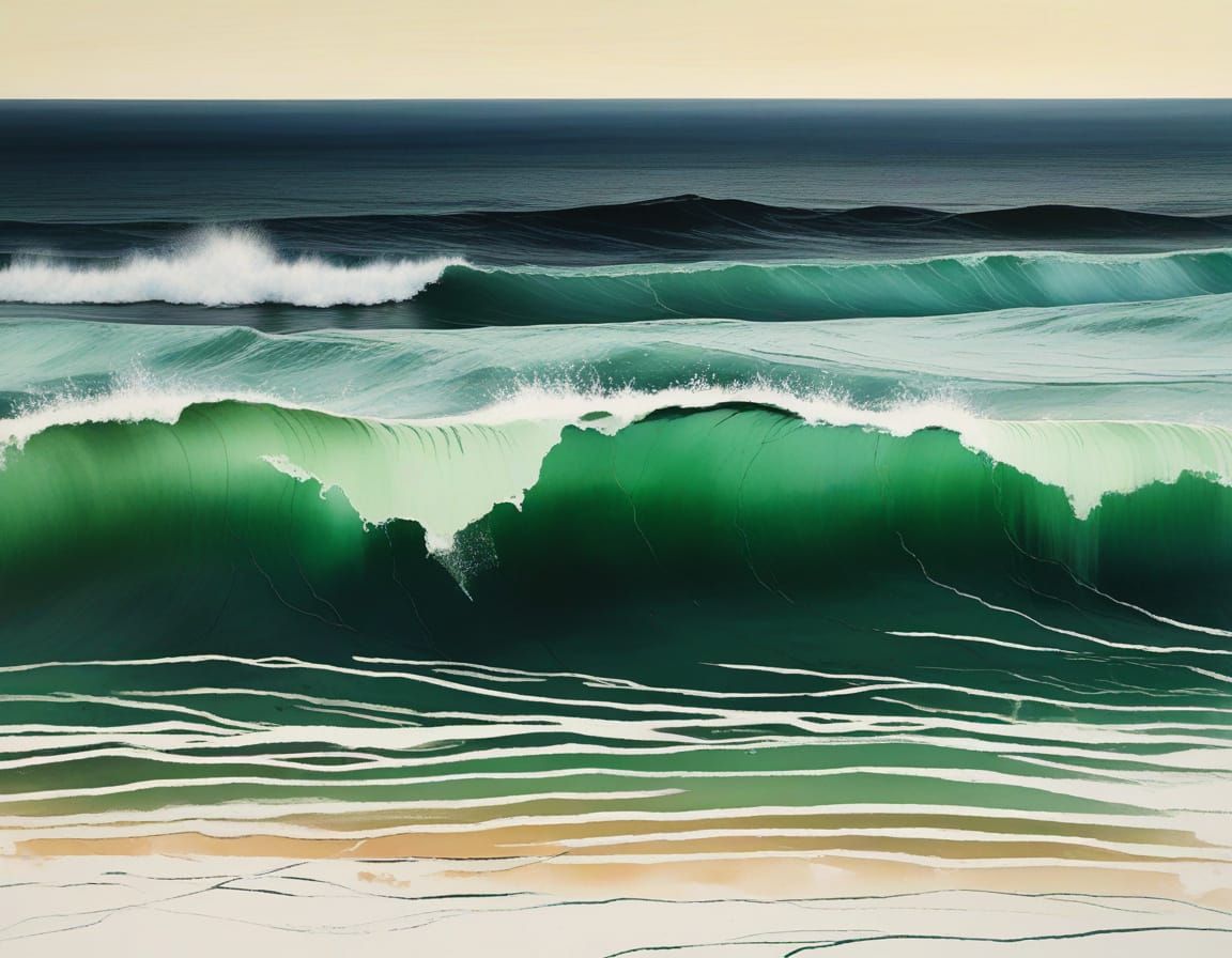 Serene Morning on  the Still Ocean