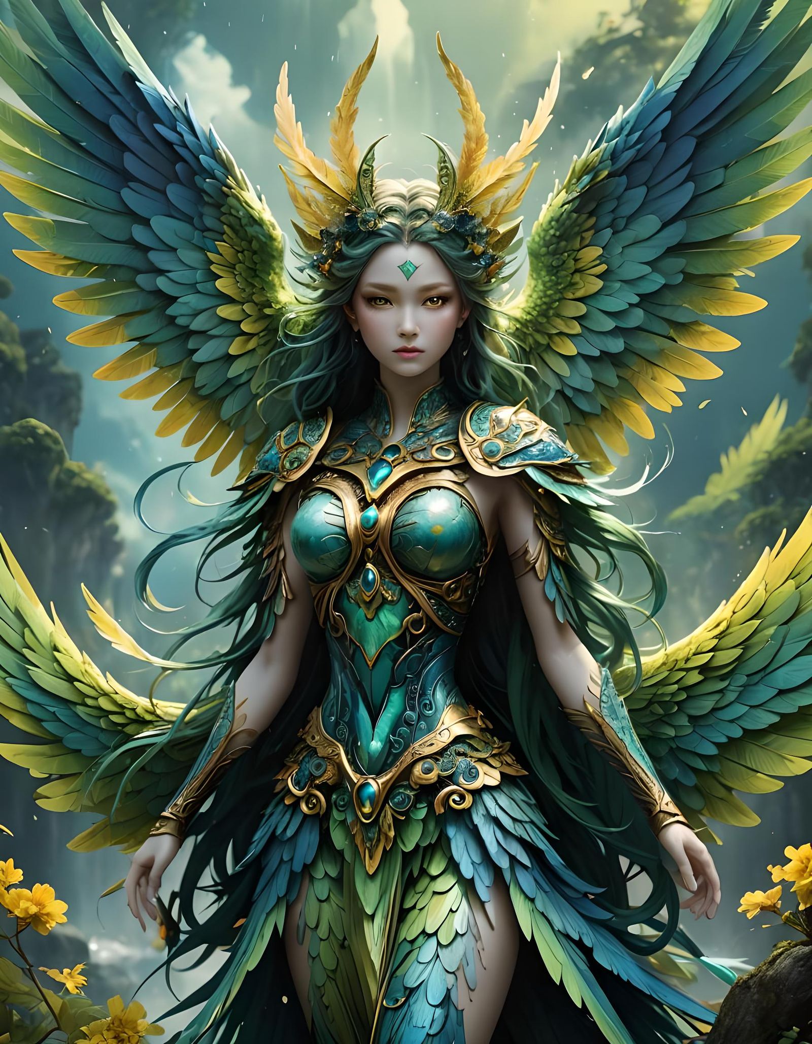 Winged Spirit in Detailed Illustration