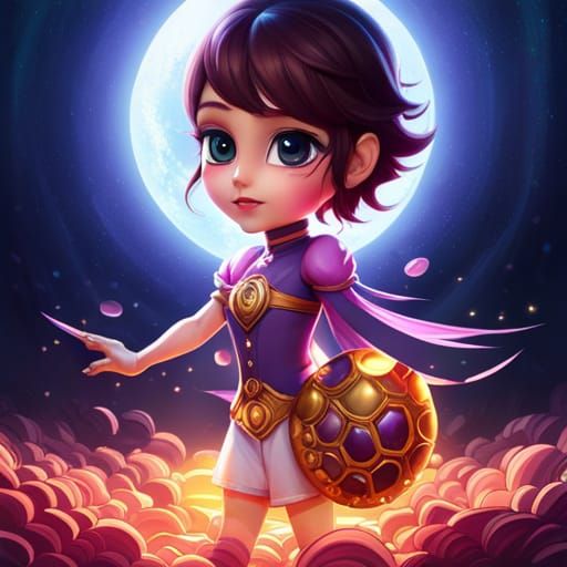 Adorable Chibi Bumblebee with Big Eyes in Digital Art