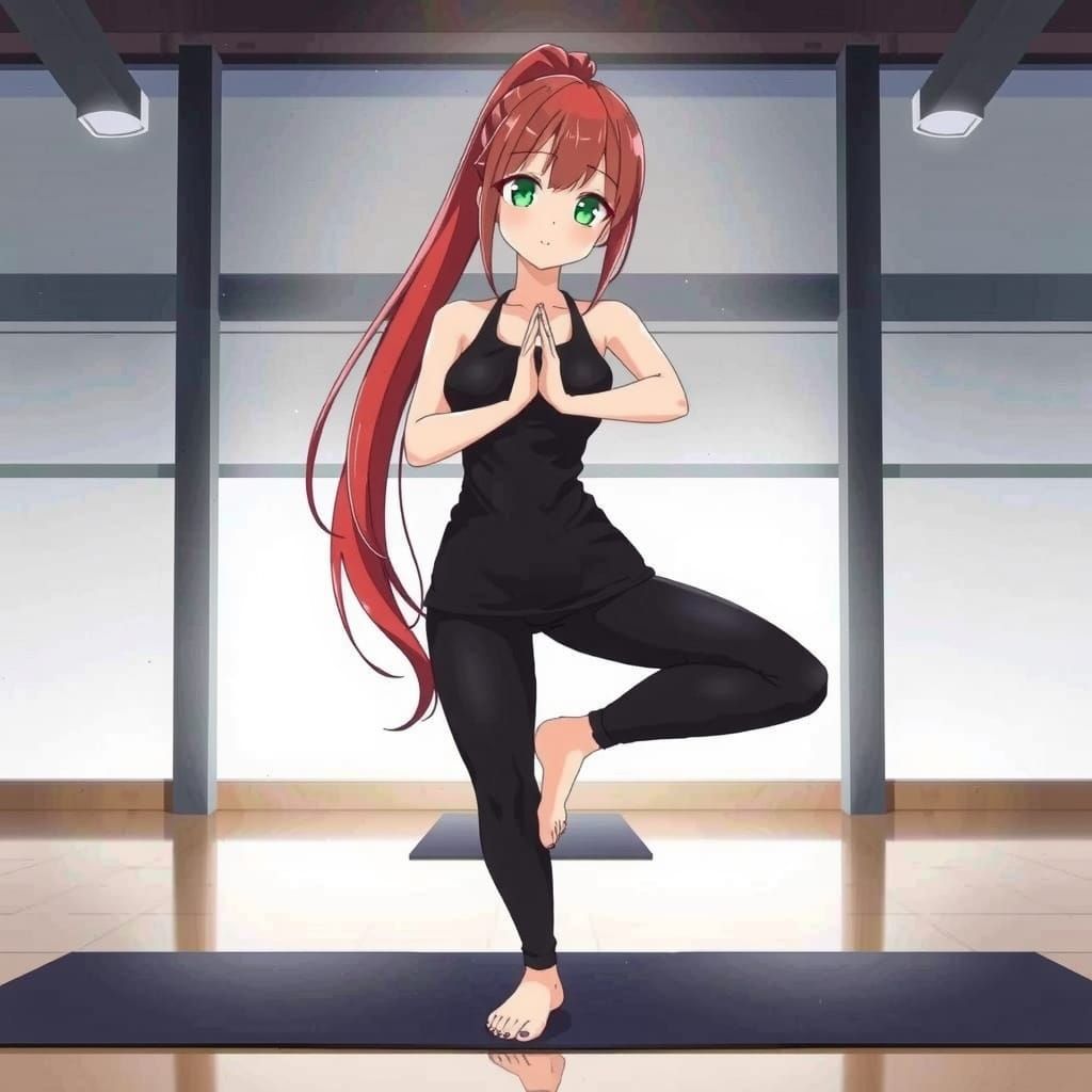 Kawaii Yoga Goddess in Black
