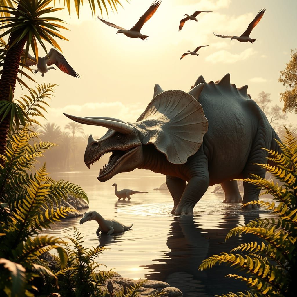 Waterhole in the Jurassic period