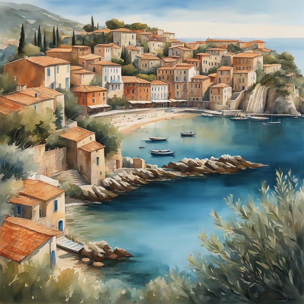 4 pictures (2/4) Italian landscape in summer