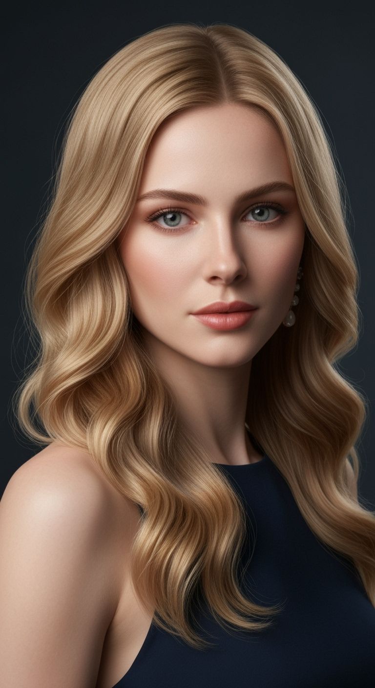 Elegant Woman Portrait with Expressive Watercolor Style