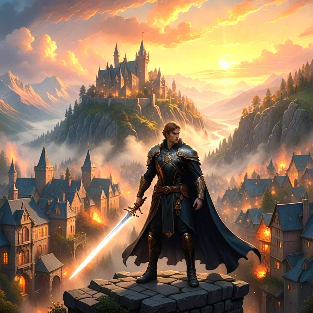 Chiseled Fighter Stands Tall on City Wall