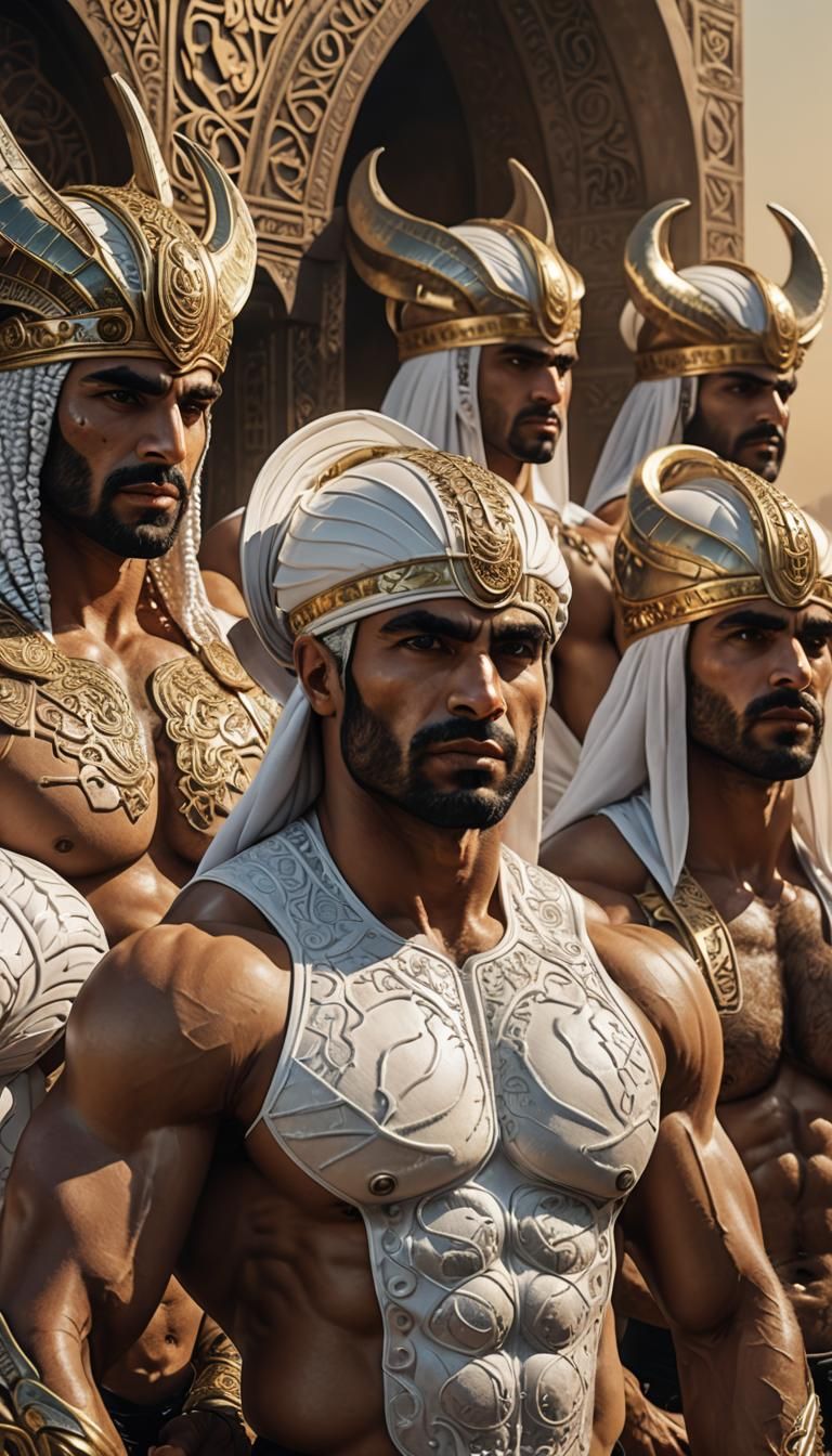 Arab Bodybuilders in Biomechanical Digital Art