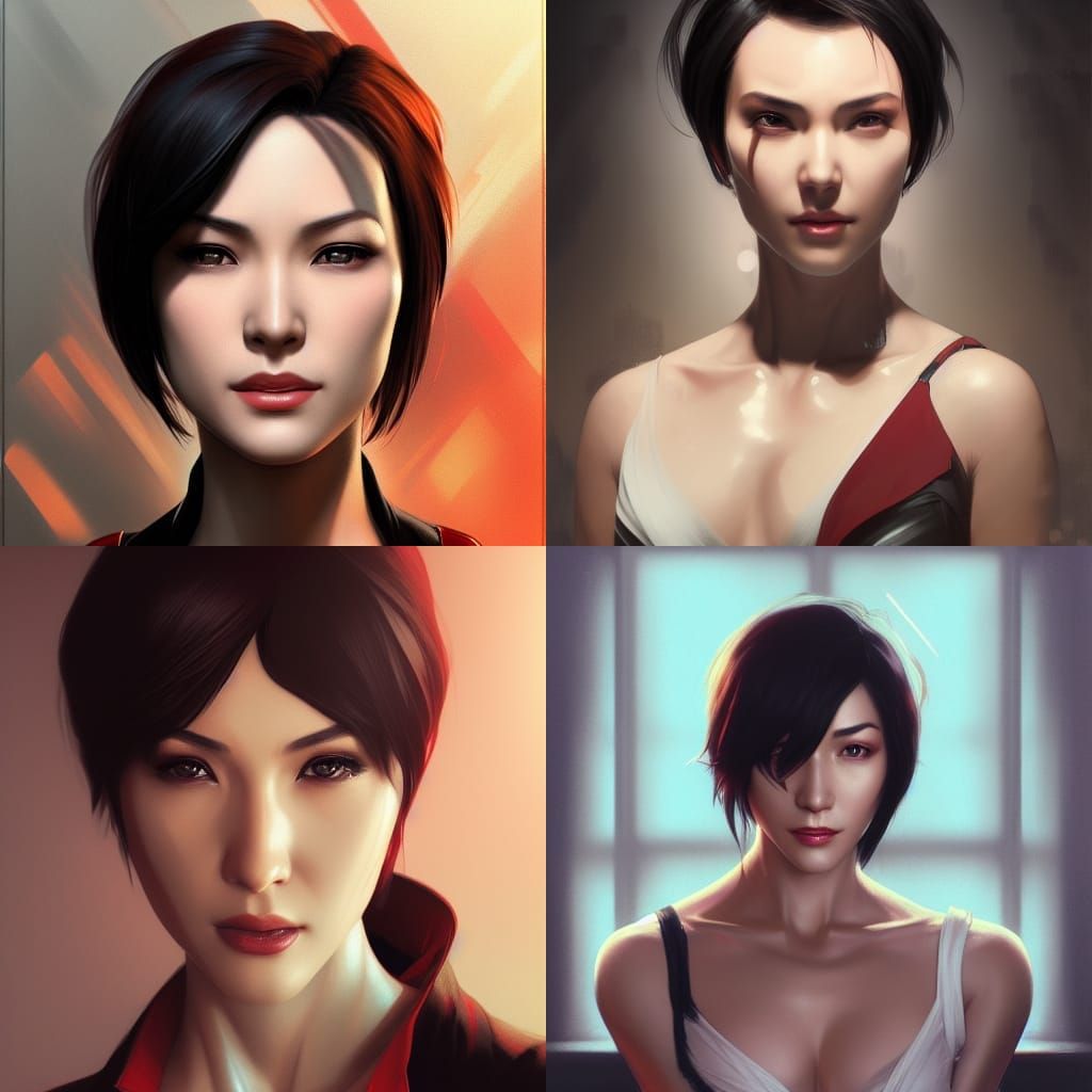 Ada Wong Portrait in Hyperdetailed Style
