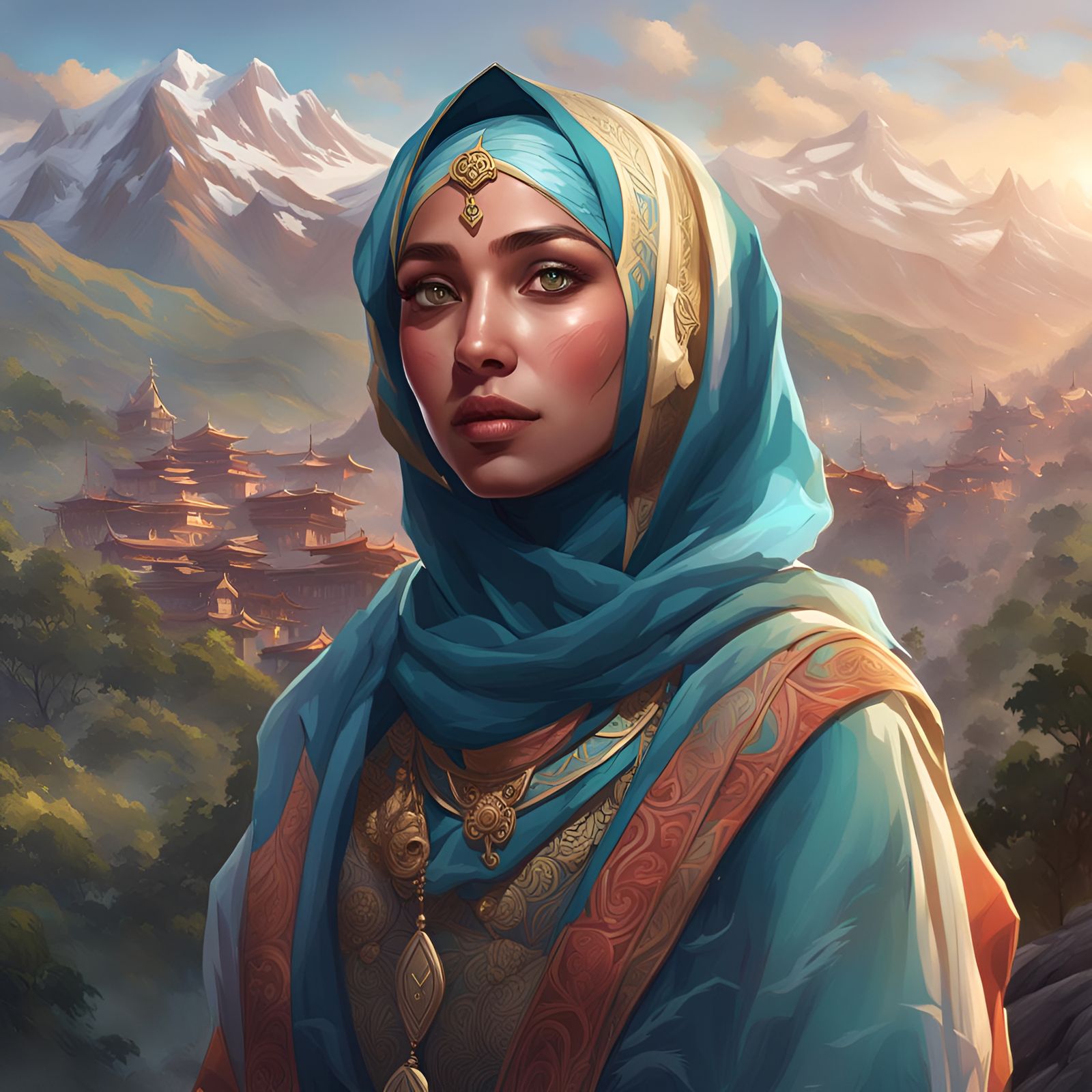 Hijab Malay on top of the mountain 🏔️🌄