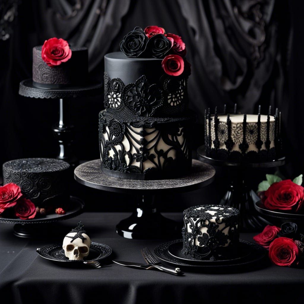 Darkly Elegant Cakes in Goth Aesthetic