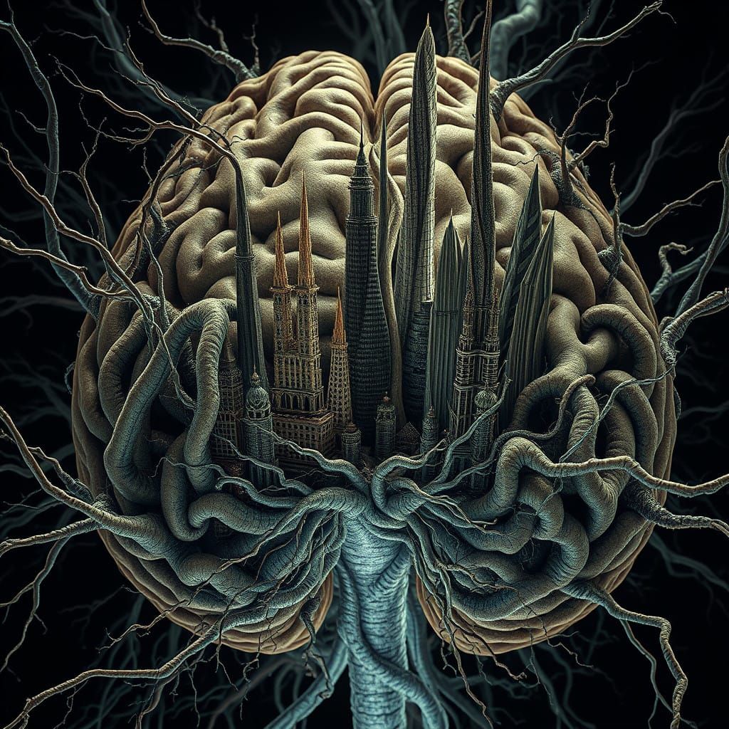 Ethereal Metropolis of Twisted Neuron Fibers